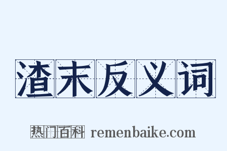 渣末反义词是什么意思的图片